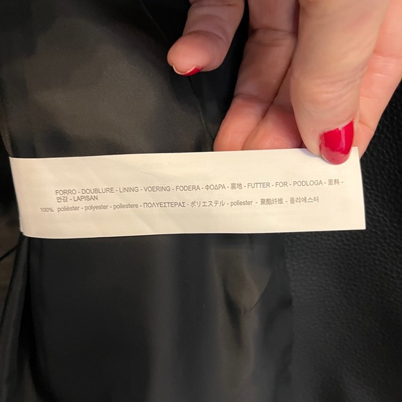 ZARA Moto Jacket Leather Faux Size XL Black Silver Zippers WOW - Picture 7 of 14